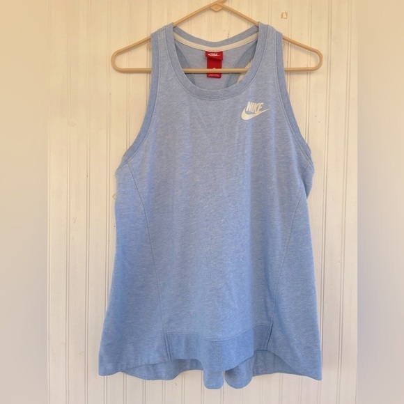 Nike Women’s Light Blue Fleece Tank Top Size Large - Picture 1 of 10
